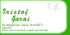 kristof garai business card